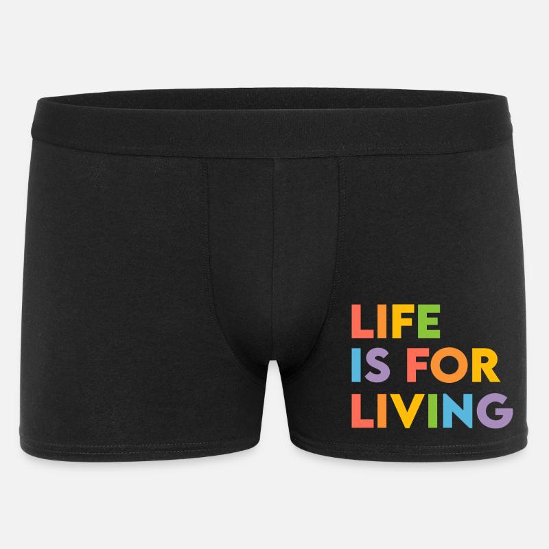 Das Leben ist zum Leben da - Männer Boxer Shorts - Schwarz