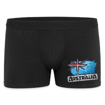 Australia Illustration Flag Comic Icon Logo - Men's Boxer Shorts - black - Front