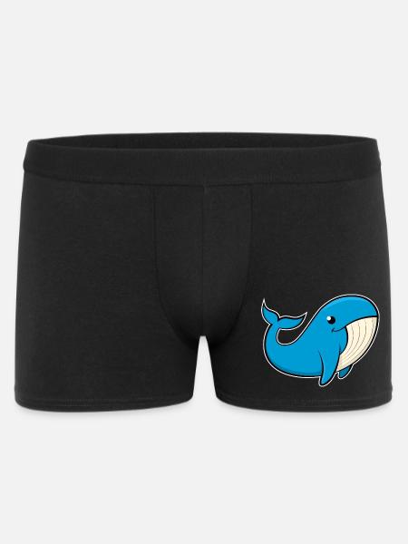 Image joyeuse d’une baleine bleue - Boxer Homme - noir