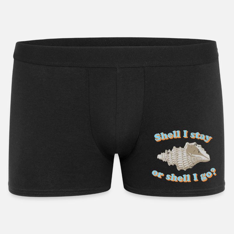 Muschel oder gehen? - Männer Boxer Shorts - Schwarz