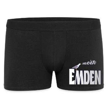 Emden Möwe & Moin Design - Männer Boxer Shorts - Schwarz - Vorne