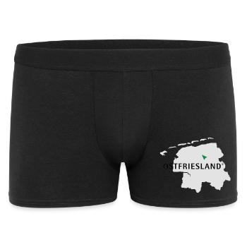 Ostfriesland Logo Karte - Männer Boxer Shorts - Schwarz - Vorne