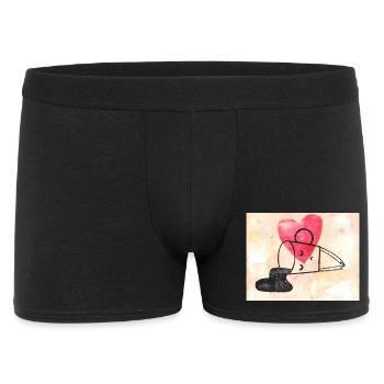 Heart Motif with Line Art Coffee Mug in Love - Men's Boxer Shorts - black - Front