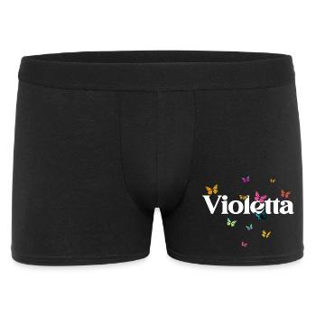 Beau prénom de fille avec des papillons VIOLETTA - Boxer Homme - noir - Devant
