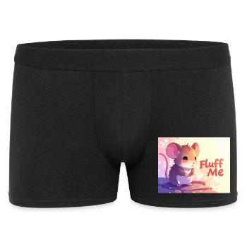 Maus Fluff me - Männer Boxer Shorts - Schwarz - Vorne