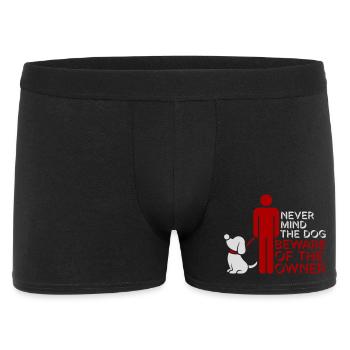 Never Mind Dog Beware Owner Warning Dogs Humor - Men's Boxer Shorts - black - Front
