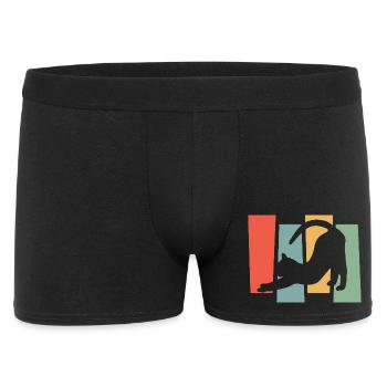 Cat silhouette in front of color blocks - Men's Boxer Shorts - black - Front