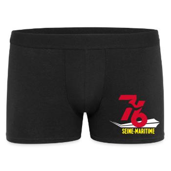 Emblème 76 Seine-Maritime Stylisé - Boxer Homme - noir - Devant