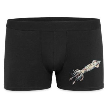 Embroidered squid – sea design (printed) - Men's Boxer Shorts - black - Front
