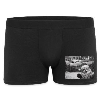 Believe in Meow-gic Cat Santa Claus Photo - Men's Boxer Shorts - black - Front