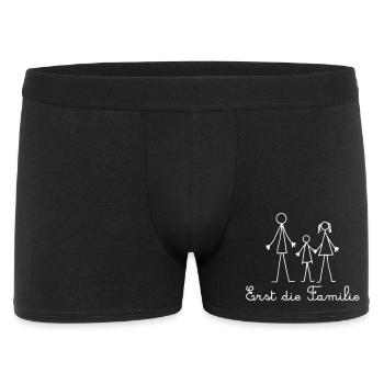 First the Family - Cute Stick Figure White - Men's Boxer Shorts - black - Front