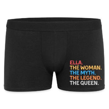 Ella, die Frau, der Mythos, die Legende, die Königin, - Männer Boxer Shorts - Schwarz - Vorne
