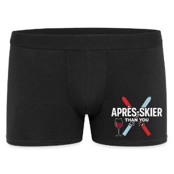 Après-Skier Than You – Ski & Vin - Boxer Homme - noir - Devant
