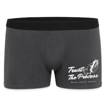 Funny Barber Trust The Process Clipper Shaving Tee - Men's Boxer Shorts - charcoal grey - Front