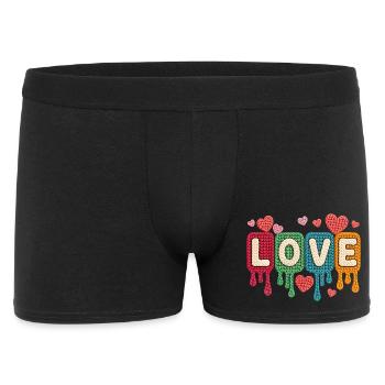 Love Colorful Knitwear Hearts Romantic Love - Men's Boxer Shorts - black - Front
