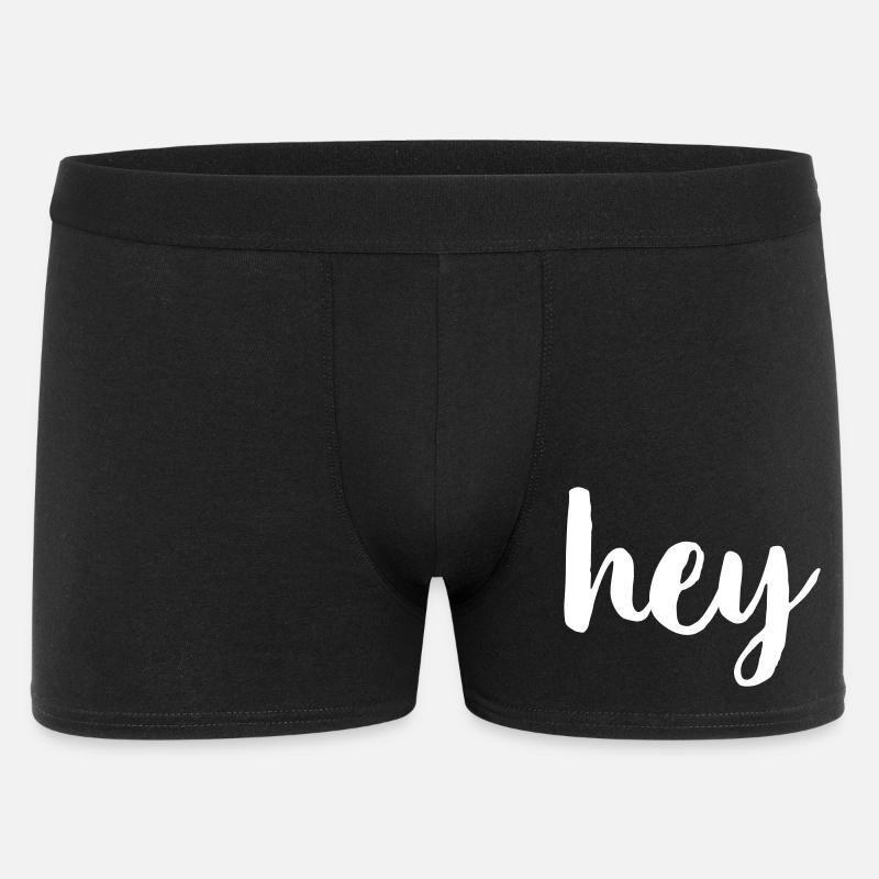 Hey Begrüßung Hallo - Männer Boxer Shorts - Schwarz
