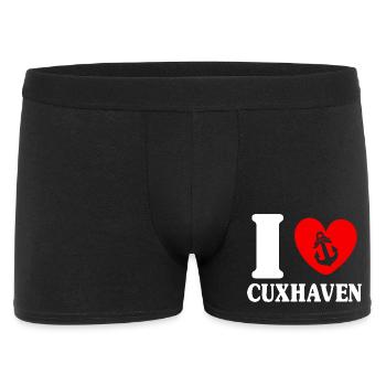 North Sea Holiday I LOVE CUXHAVEN Lustig - Men's Boxer Shorts - black - Front