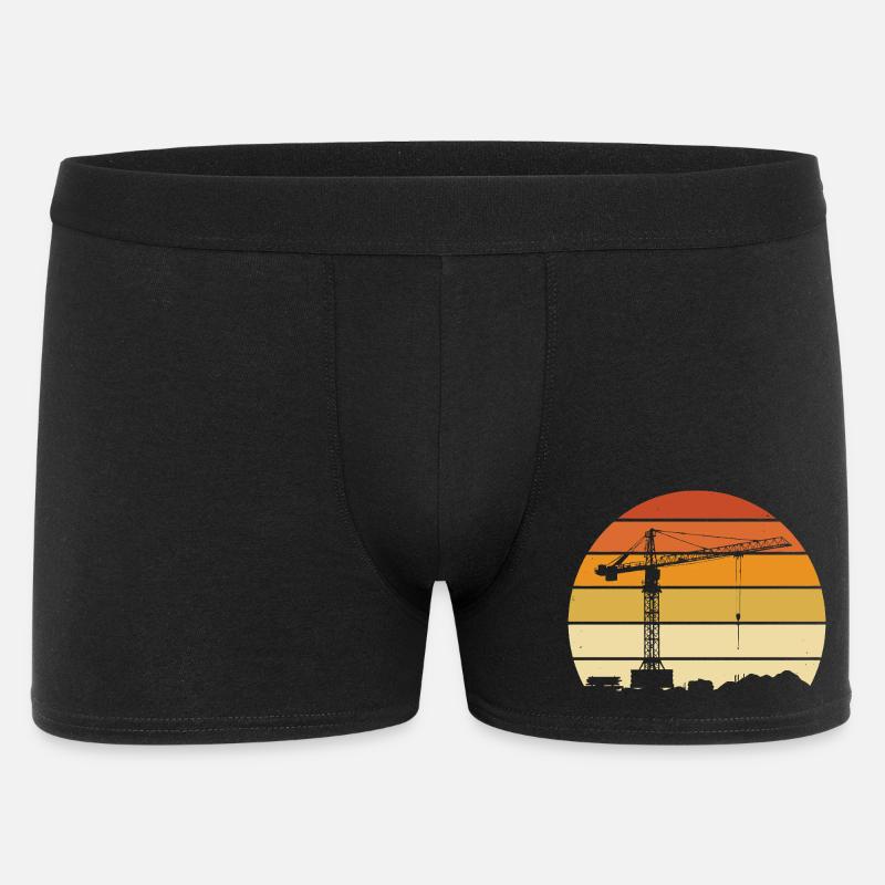 Kranführer Retro Design – Baustelle & Baukran - Männer Boxer Shorts - Schwarz