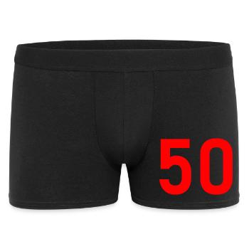 50. 50 JAHRE. 50-JÄHRIGES JUBILÄUM. 50-JÄHRIGES JUBILÄUM. - Männer Boxer Shorts - Schwarz - Vorne