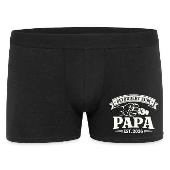 Dad promoted to proud father in 2026 - Men's Boxer Shorts - black - Front
