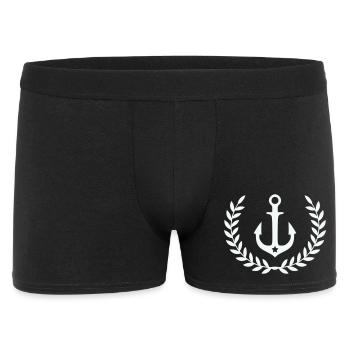 Ancre dans la couronne de laurier - Boxer Homme - noir - Devant
