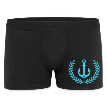 Anchor Wreath Nautical Emblem - Men's Boxer Shorts - black - Front