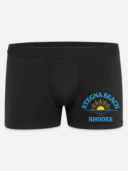 Rhodes Sunrise Beach Logo - Men's Boxer Shorts - black