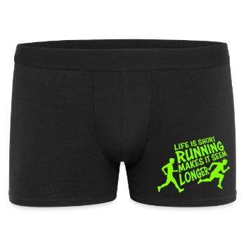 Life Is Short Running Makes It Seem Longer Funny - Men's Boxer Shorts - black - Front