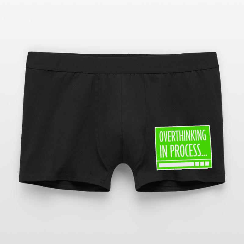 Overthinking In Process Funny Brooding Saying Logo Men's Boxer Shorts