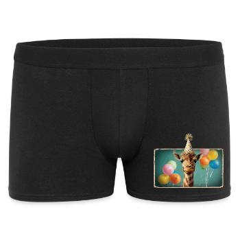 Giraffe Animals Zoo Party Jungle Zoo Birthday - Men's Boxer Shorts - black - Front