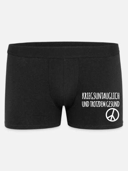 Kriegsuntauglich Peace - Männer Boxer Shorts - Schwarz