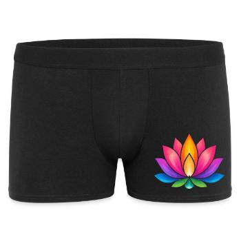 Leuchtende Lotusblüte Farbexplosion - Männer Boxer Shorts - Schwarz - Vorne