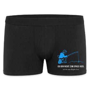 Ich bin nicht zum Spaß hier zum Angeln - Lustiger  - Männer Boxer Shorts - Schwarz - Vorne