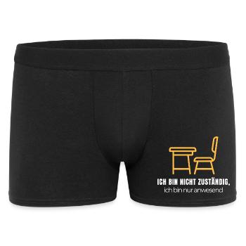 Ich bin nicht zuständig – Lustiges Büro Shirt - Männer Boxer Shorts - Schwarz - Vorne