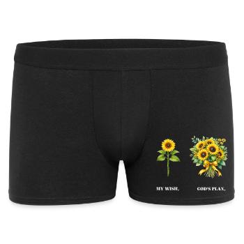Christliche Sonnenblume Positivität Gott Religion - Männer Boxer Shorts - Schwarz - Vorne