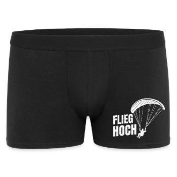 Gleitschirmflieger FLIEG HOCH LUSTIGES - Männer Boxer Shorts - Schwarz - Vorne