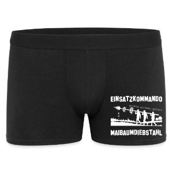 Einsatzkommando Maibaumdiebstahl Team Shirt - Männer Boxer Shorts - Schwarz - Vorne