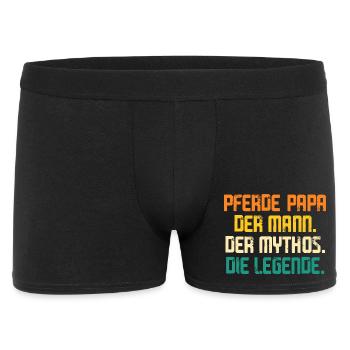 Reiten Papa Vater Pferdeliebhaber Reiterhof Pferde - Männer Boxer Shorts - Schwarz - Vorne