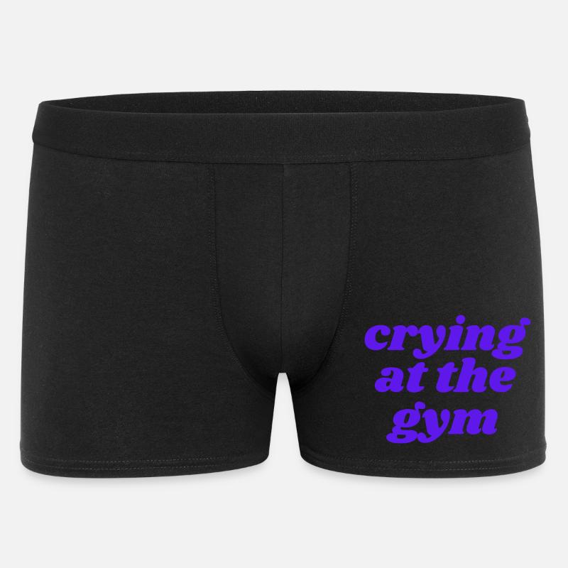 crying at the gym - Männer Boxer Shorts - Schwarz