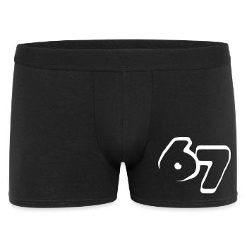67 "six seven" drawn - Männer Boxer Shorts - Schwarz - Vorne