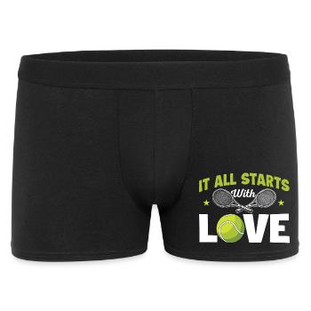 It All Starts With Love Tennis Humor - Men's Boxer Shorts - black - Front