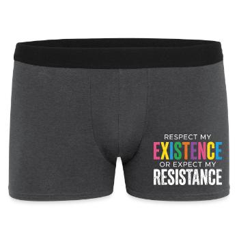 Pride Month LGBT – Respektiere meine Existenz - Männer Boxer Shorts - Anthrazit - Vorne