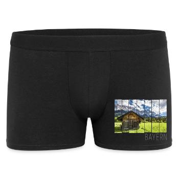 Garmisch Partenkirchen in Bayern Alpen Panorama - Männer Boxer Shorts - Schwarz - Vorne