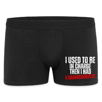 Dann habe ich das Sagen bekommen. Ich hatte eine Tochter. Komischer Vater. - Männer Boxer Shorts - Schwarz - Vorne
