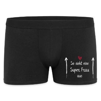 So sieht eine Super Frau aus - Männer Boxer Shorts - Schwarz - Vorne