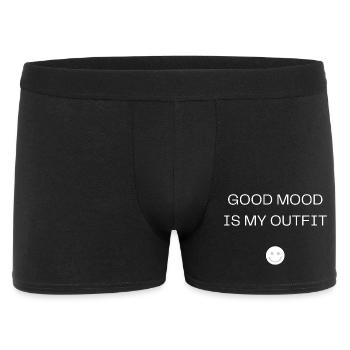 Good Mood Is My Outfit T-Shirt - Männer Boxer Shorts - Schwarz - Vorne