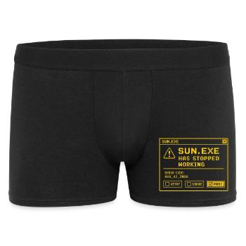 SUN.EXE: Solar eclipse retro error screen - Men's Boxer Shorts - black - Front