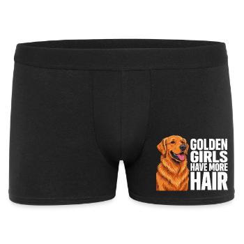 Golden Girls haben mehr Haare, Golden Retriever - Männer Boxer Shorts - Schwarz - Vorne