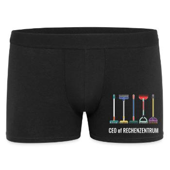 Leiter vom Rechenzentrum Gärtner EDV IT - Männer Boxer Shorts - Schwarz - Vorne