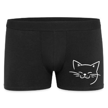 Radiant cat face with whiskers - Men's Boxer Shorts - black - Front